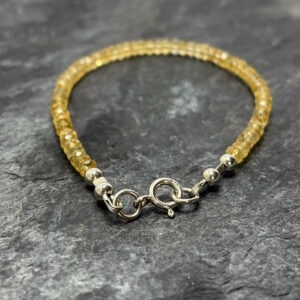 Handmade Citrine Gemstone Bracelet in Sterling Silver